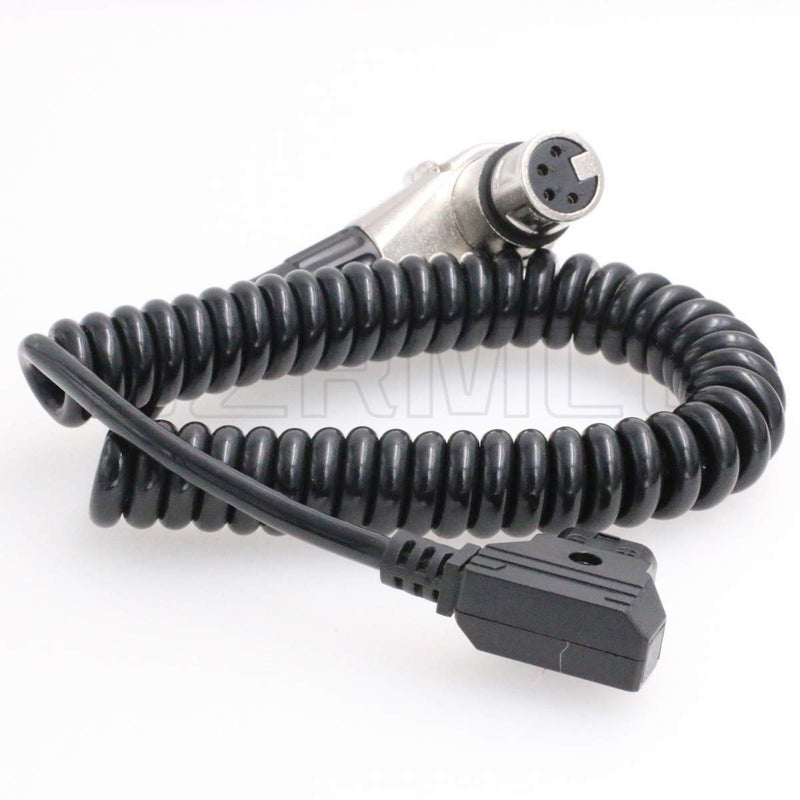 [Australia - AusPower] - SZRMCC D-tap to XLR 4 Pin Female Coiled Power Cable for DSLR Camcorder LED Flash Light for ARRI Alexa Camera Monitor (Coiled Cable) Coiled Cable 