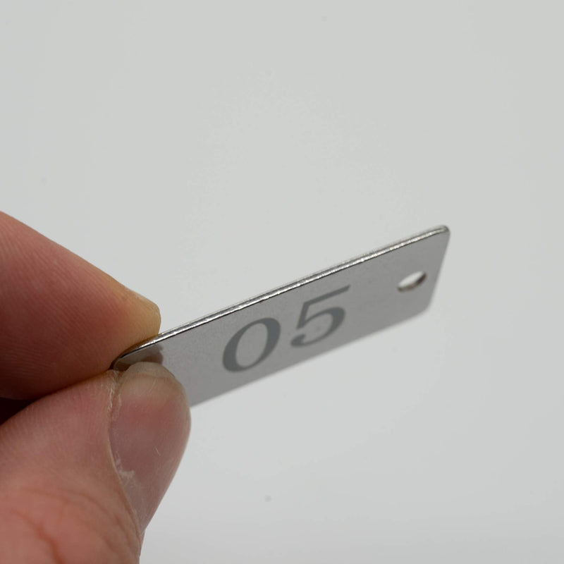 [Australia - AusPower] - StayMax Stainless Steel Rectangle Numbered Tags with Two Holes (1-25) 1-25 