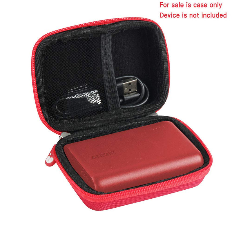 [Australia - AusPower] - Hermitshell Hard EVA Travel Case Fits Anker PowerCore 10000 One of The Smallest and Lightest 10000mAh External Batteries Ultra-Compact Power Bank (AK-A1263011) (Red) Red 