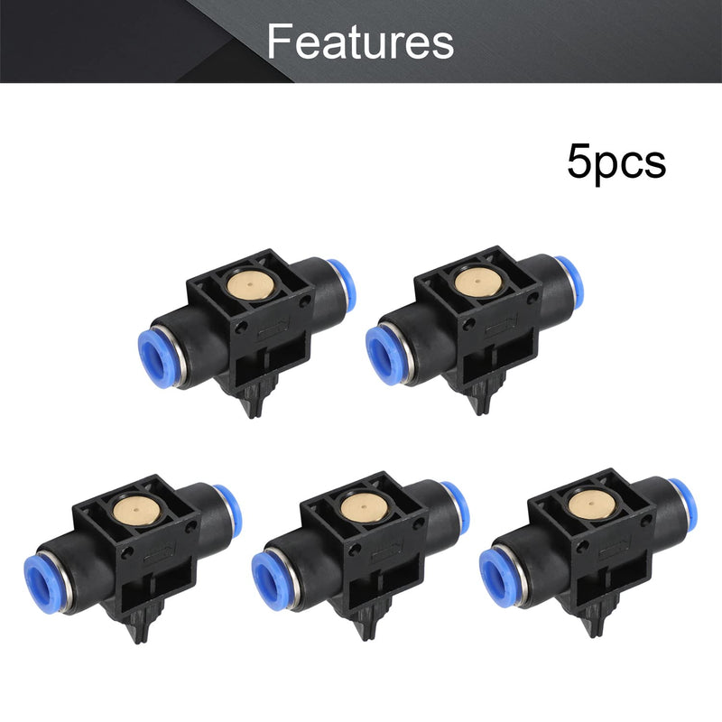 [Australia - AusPower] - Othmro HVFF-10 10mm-10mm OD Pneumatic Air Flow Control Valve with Push-to-Connect Fitting,Union Straight,Pneumatic Air Controller Valve blue black 5pcs 5PCS HVFF-10 