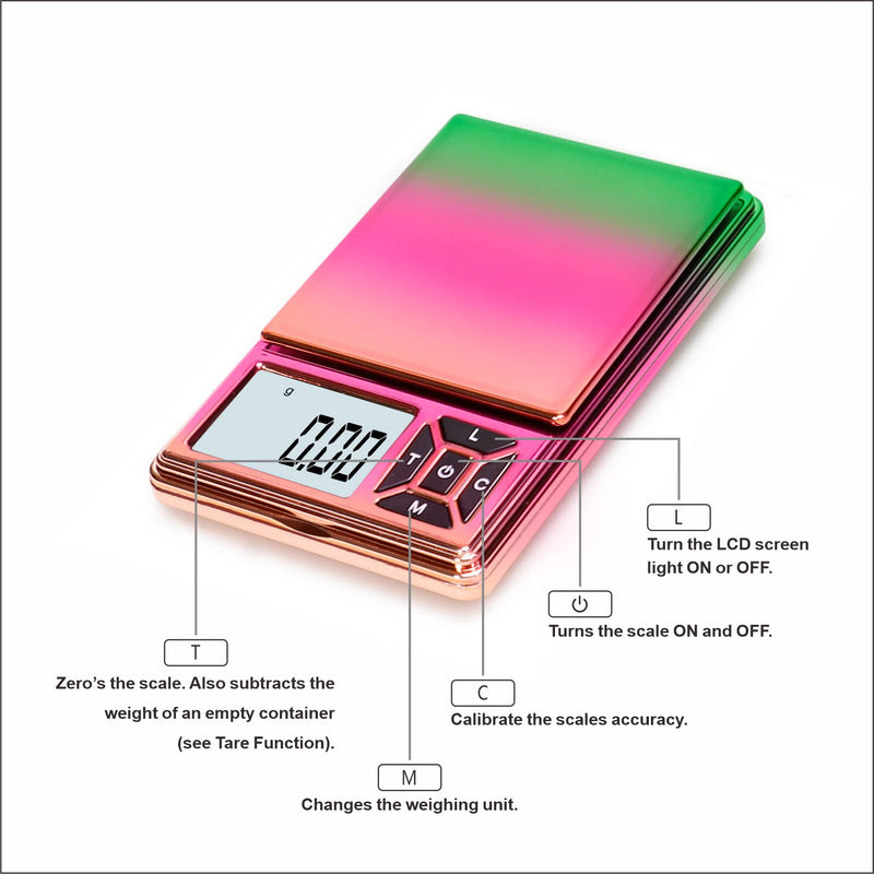 [Australia - AusPower] - GRAM PRES Digital Pocket Scale 300g/0.01g, Small Digital Scales Grams and Ounces, Herb Scale, Jewelry Scale, Portable Travel Food Scale Gold 