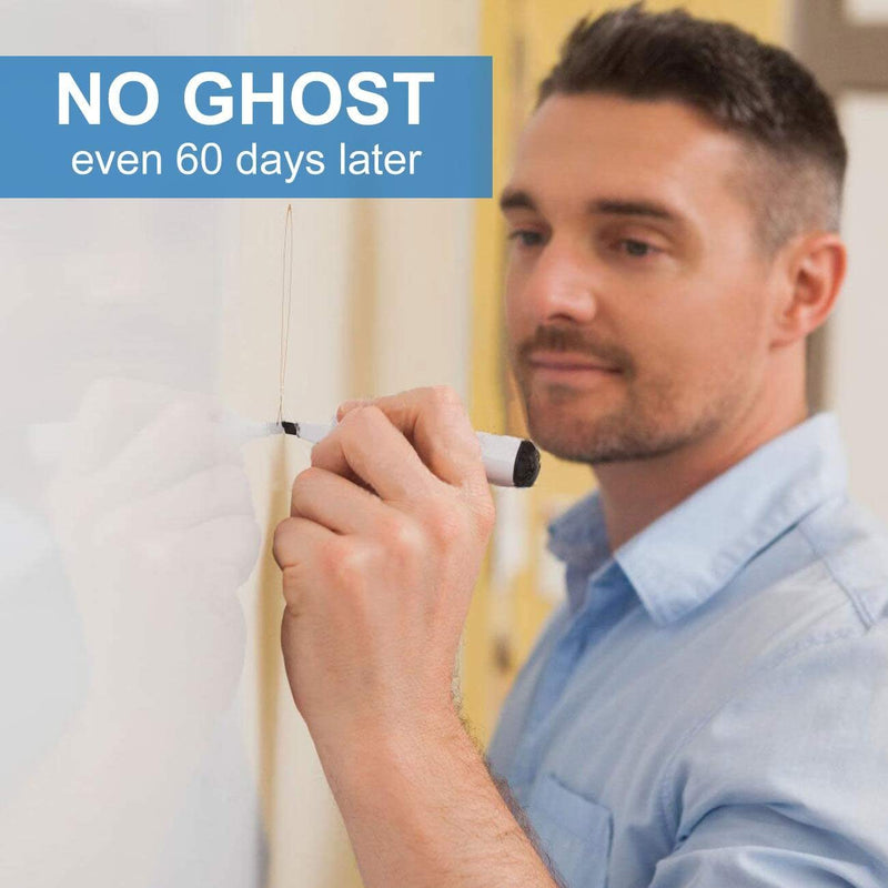 [Australia - AusPower] - White Board Sticker, Dry Eraser Board for Wall, Upgrade PET-No Ghost, 1.45x11ft, Stain-Proof Peel and Stick Film Self Adhesive Wall Paper Roll for Classroom/Office/Kids Painting, 3 Dry Erase Markers 