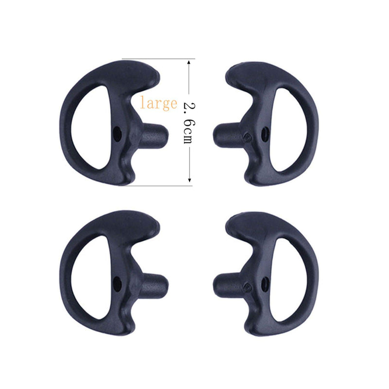 [Australia - AusPower] - Yolipar Replacement Soft Silicone Eardud Earmold for Walkie Talkie Audio kit Air Acoustic Tube Earpiece Headset (Black, Medium(2 Pairs)) Black Medium(2 pairs) 