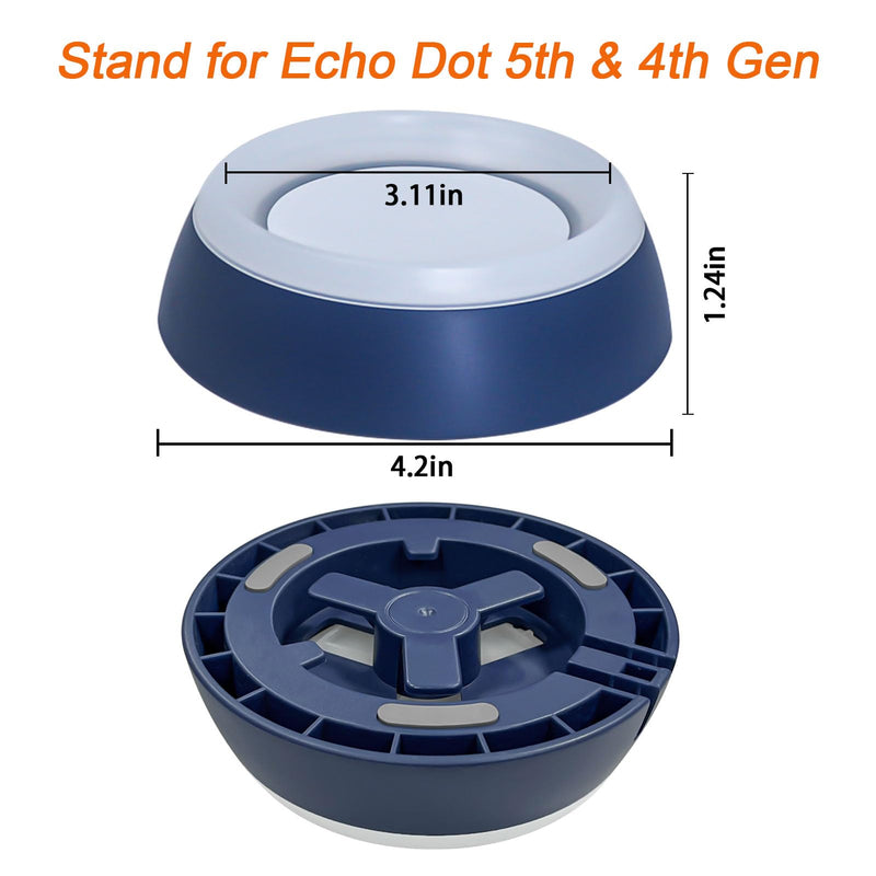 [Australia - AusPower] - Table Stand for Echo Dot 5th Generation - C YECEN Desktop Holder Mount for Echo Dot 5th & 4th Gen, Base Bracket with Light Guide and with Built-in Cable Management,Deep Sea Blue 
