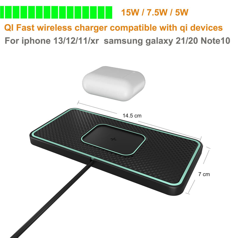 [Australia - AusPower] - Wireless Charger,SANMIDO Wireless car Charger Charging pad 10w Non Slip qi Charger pad Fast 2 in 1 Wireless Phone Charger for car Cell phoneWireless Charging mat galaxy21/20 Note10 S9S10S8 (C1P 