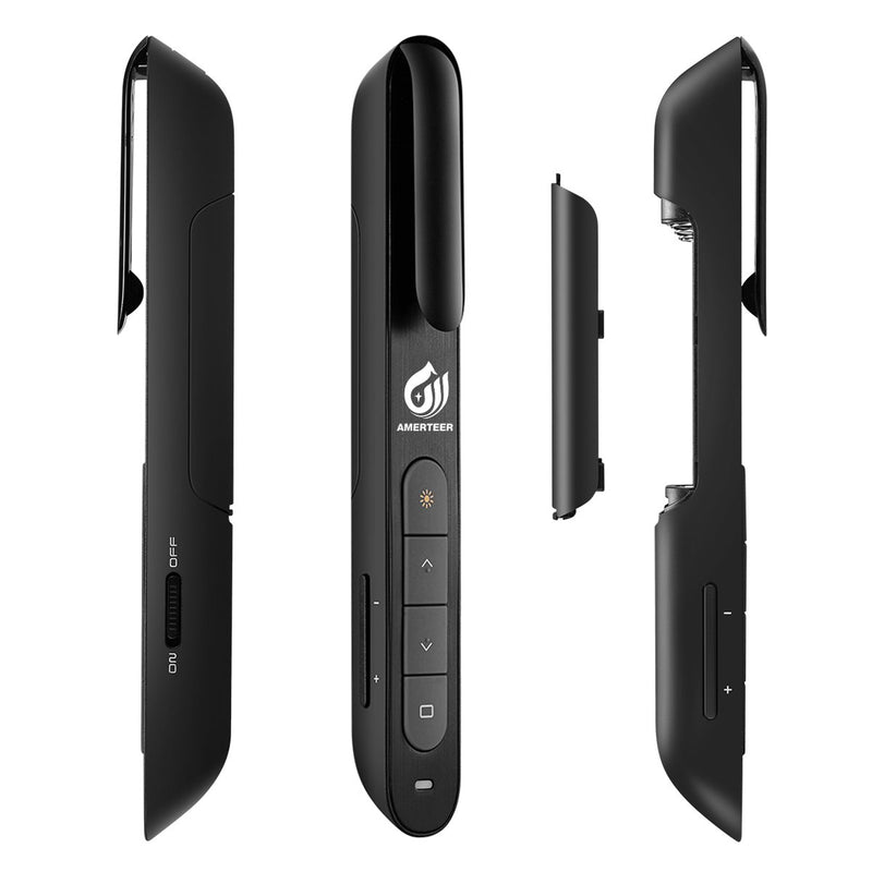 [Australia - AusPower] - AMERTEER Wireless Presenter,Support Hyperlink RF 2.4GHz Powerpoint PPT Clicker Presentation Remote Control Laser Pointer Flip Pen Red Laser 