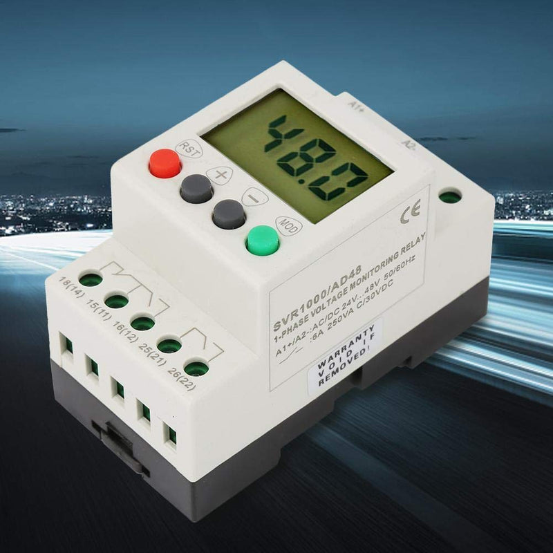 [Australia - AusPower] - YWBL-WH SVR1000 Single Phase Protection Relay Over-Voltage 50V-300V Under-Voltage 1V-90V AC/DC(AD220) AD220 