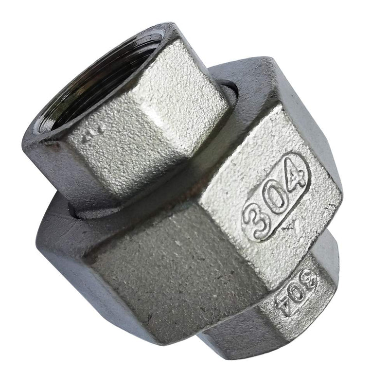 [Australia - AusPower] - Avanty Stainless Steel 304 Cast Pipe Fitting, Union, 1/2" NPT Female 1/2" NPT Female x 1/2" NPT Female 