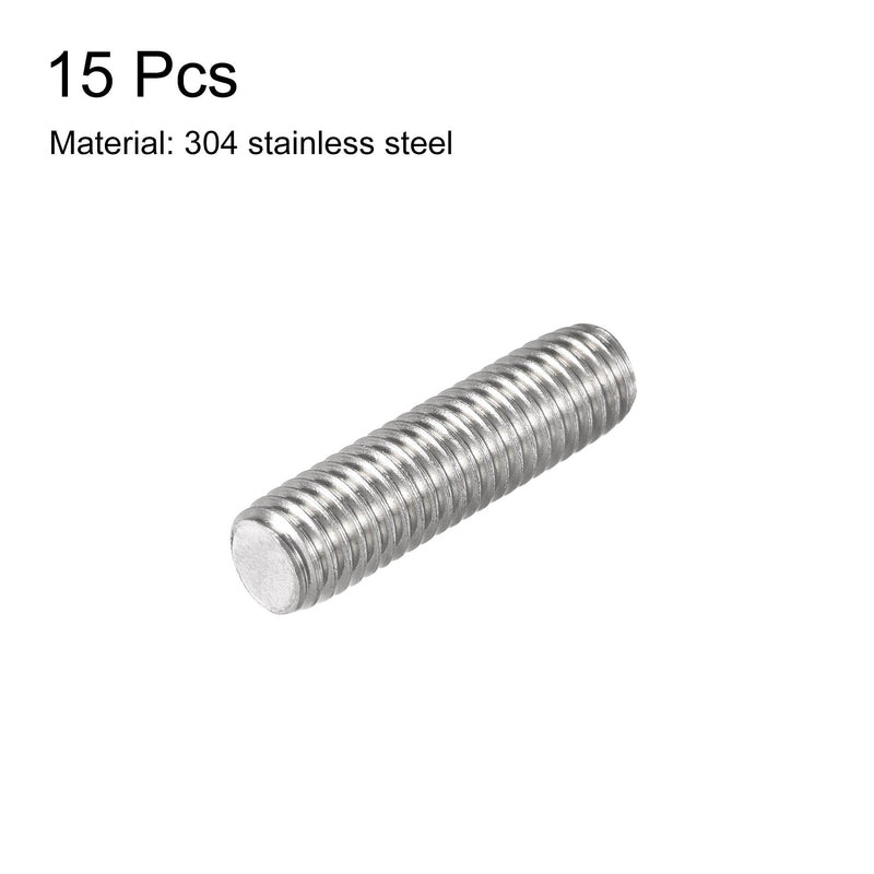 [Australia - AusPower] - uxcell 15Pcs M8 x 30mm Fully Threaded Rod 304 Stainless Steel Right Hand Threads 