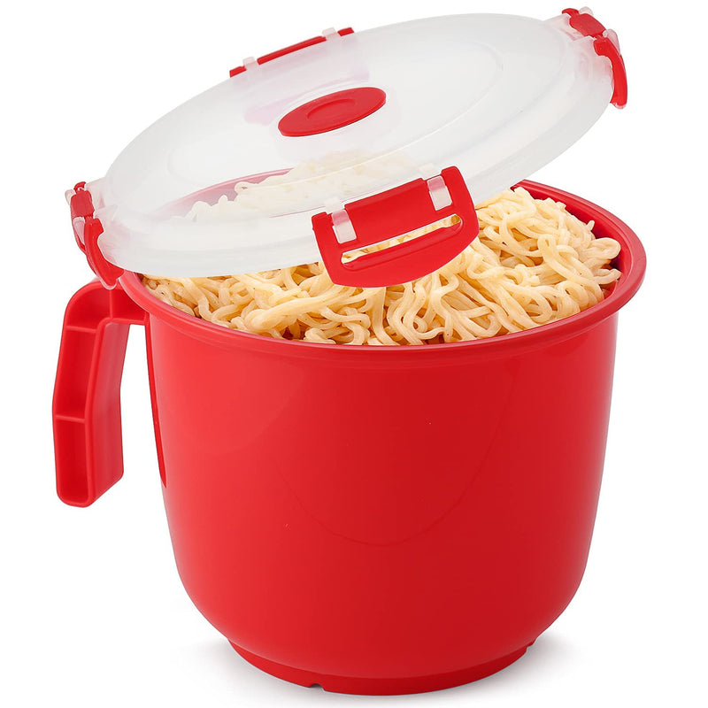 [Australia - AusPower] - Tafura Microwave Bowl with Lid [Pack of 2] | Microwavable Soup Bowl with Cover | Ramen Noodle Cup Microwave-safe | Oatmeal Container To-Go. Leakproof, 34 Ounce, BPA Free 