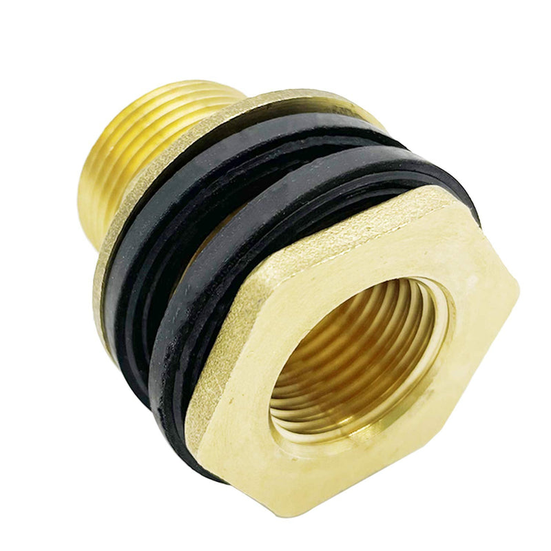 [Australia - AusPower] - Metaland 3/8" Female 1/2" Male Brass Water Tank Connector Bulkhead Tank Fitting for Rain Barrels, Aquariums, Tubs, Pools (Pack of 2) 3/8" Female-1/2" Male 