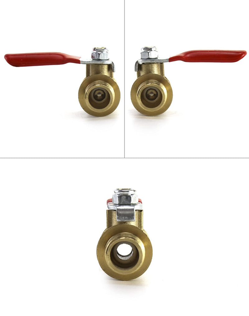 [Australia - AusPower] - QWORK Ball Valve, 3 Pcs 1/4" Heavy Duty Brass Ball Valve Shut Off Switch, 1/4" Male x Female NPT Thread Pipe Fitting Air Compressor Shut Off Valve 3 Pack 