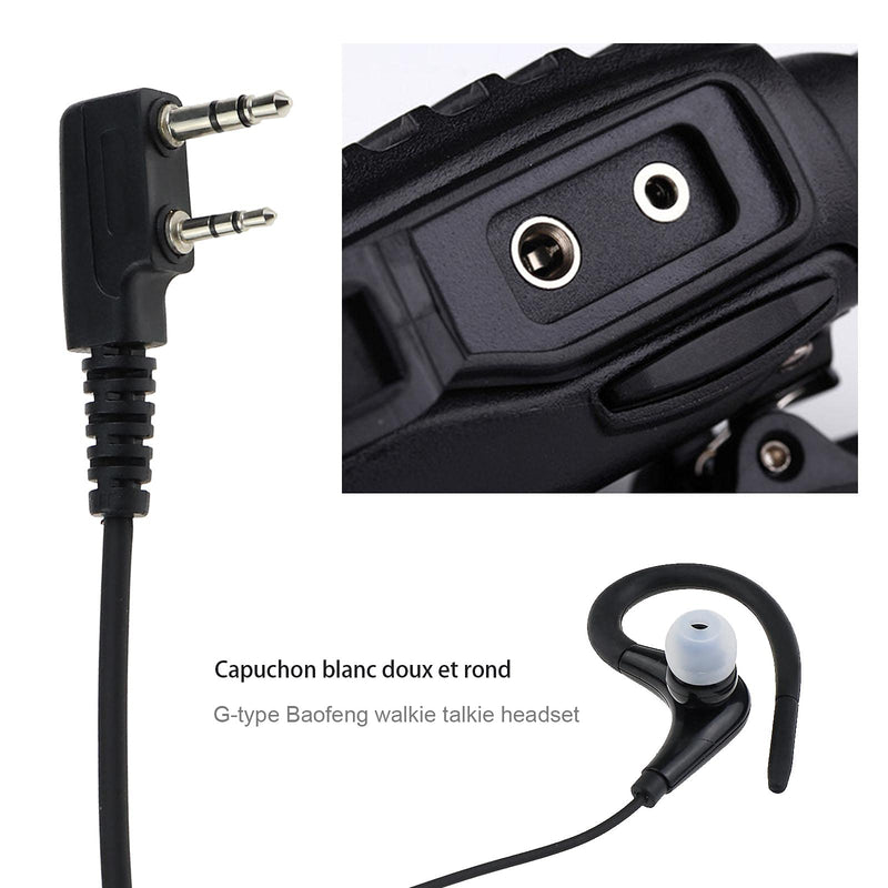 [Australia - AusPower] - 2Pin Headset Earpiece Mic G Shape Inline PPT Compatible with Baofeng UV-5R UV-82 BF-888s Radio Walkie Talkie Wunxun Puxing 