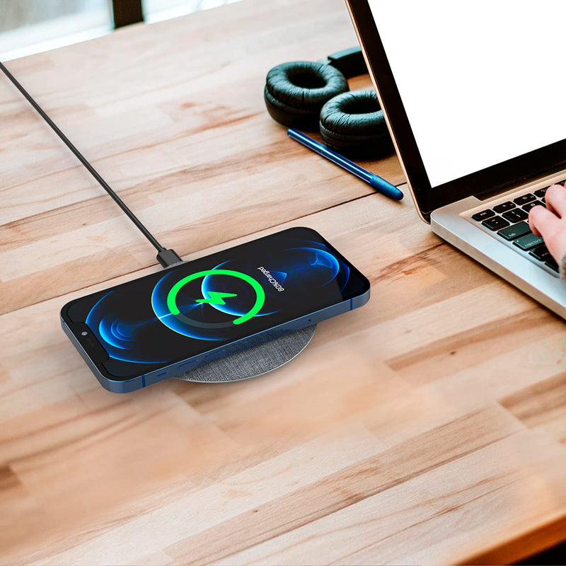 [Australia - AusPower] - Flat Fabric Wireless Charger, 15W Super Slim Universal Wireless Charging Pad for iPhone 12/13/11/XR/X/8, Android Wireless Charger for Galaxy S21/S20 Ultra/S10/Note 10, Pixel 5/4 XL (No AC Adapter) 
