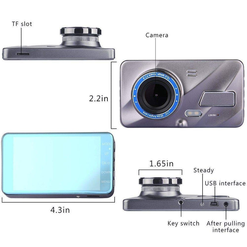 [Australia - AusPower] - Dash Cam 1080P FHD DVR Car Driving Recorder 4 Inch LCD Screen 170° Wide Angle, G-Sensor, WDR, Parking Monitor, Loop Recording, Motion Detection 
