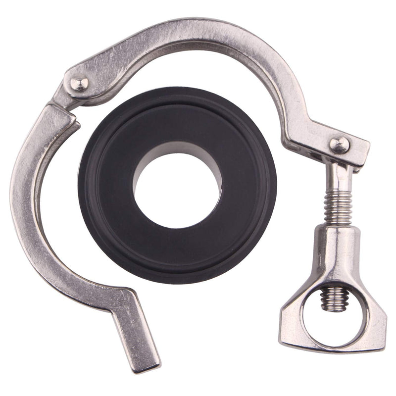 [Australia - AusPower] - DERNORD Stainless Steel Tri-clamp (Tri-Clover Clamp) + 2 Pcs SUS304 Sanitary Pipe Weld Ferrule + FKM Gasket (1 Inch) 1 Inch 