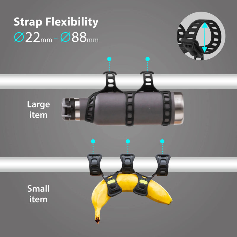 [Australia - AusPower] - 【Bone】 Universal Bike Strap Holder for Waterbottle, Raincoat, Supplies, Music Speaker, Cycling Accessories Strap for Mountain Road Bike, Camping Accessories for diameters 22mm-88mm 