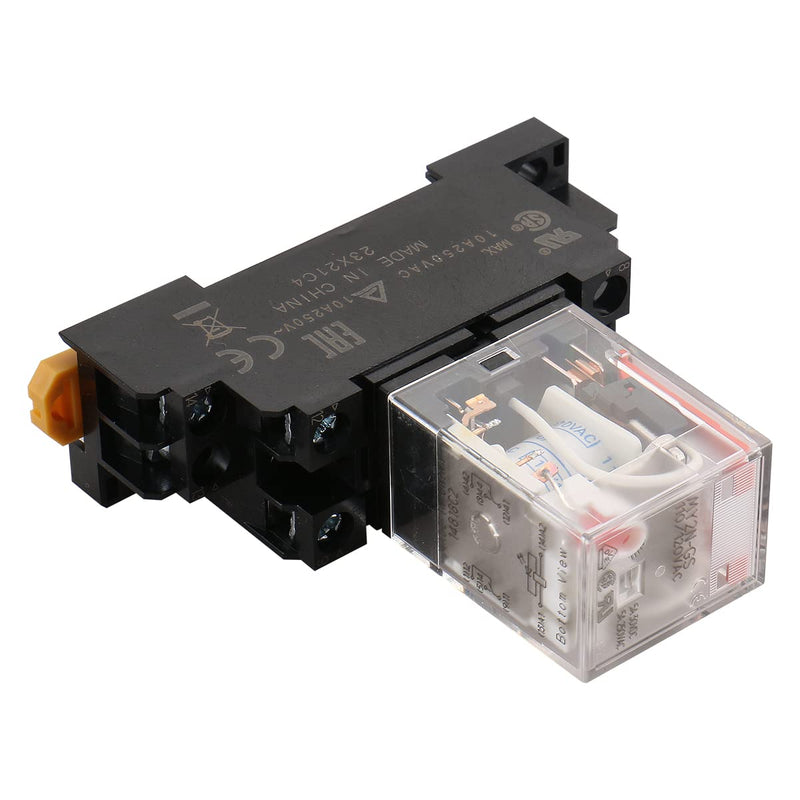 [Australia - AusPower] - Baomain Gereral Purpose Relay MY2N-GS 110/120 VAC Coil LED Indicator 8 pin terminal with DIN Rail PYF8A Socket Base 