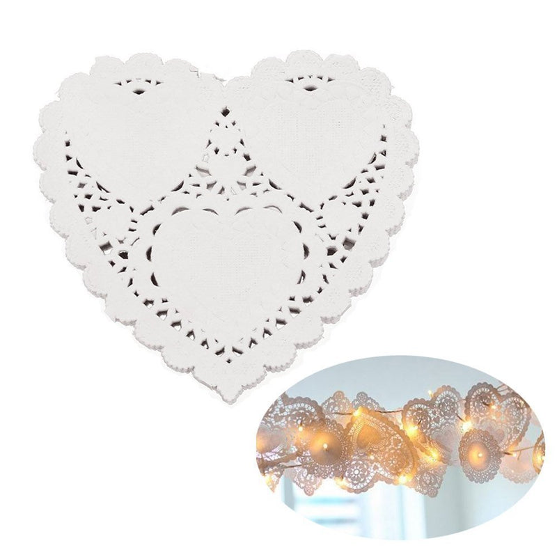 [Australia - AusPower] - CCINEE 4 Inch Valentine Heart Doilies Lace Paper for Wedding Decoration Valentine's Day Party Decor Pack of 200 