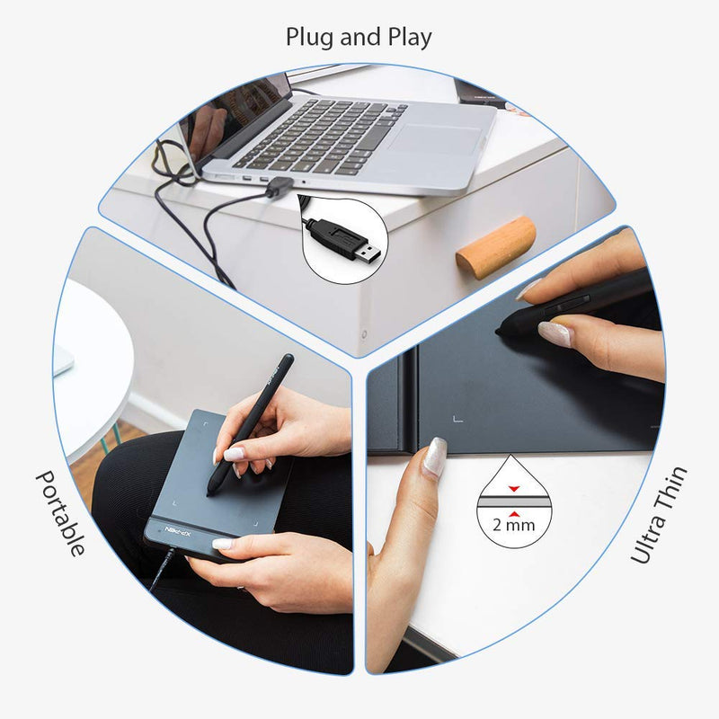 [Australia - AusPower] - Drawing Tablet-XP-Pen G430S OSU Tablet Graphic Drawing Tablet with 8192 Levels Pressure 4 x 3 inch Ultrathin Tablet & 2-Fingers Glove (Size L) & PN01 Battery-Free Passive Stylus 
