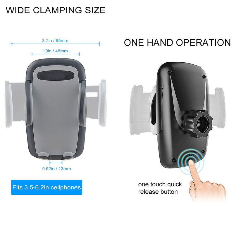 [Australia - AusPower] - Kolasels Dual Phone Holder for Car , Phone Mount for Truck Windshield/Dashboard Compatible with iPhone 11/Xs/Xr/X/8 Plus/8/7/6, Samsung Note 10+/10/9/8/7, HTC, LG and More 3.5-6.5 inch Cell Phone 