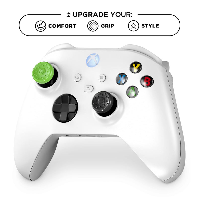 [Australia - AusPower] - KontrolFreek No-Slip Thumb Grips for Xbox Series X (XBX) and Xbox One (XB1) Controller | 4-Pack | Green and Black 