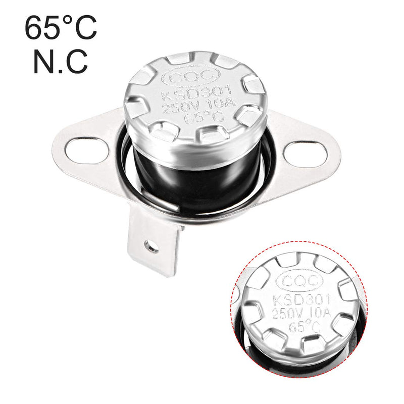 [Australia - AusPower] - uxcell KSD301 Thermostat 65°C/149°F 10A Normally Closed N.C Adjust Snap Disc Temperature Switch for Microwave Oven Coffee Maker 5pcs 