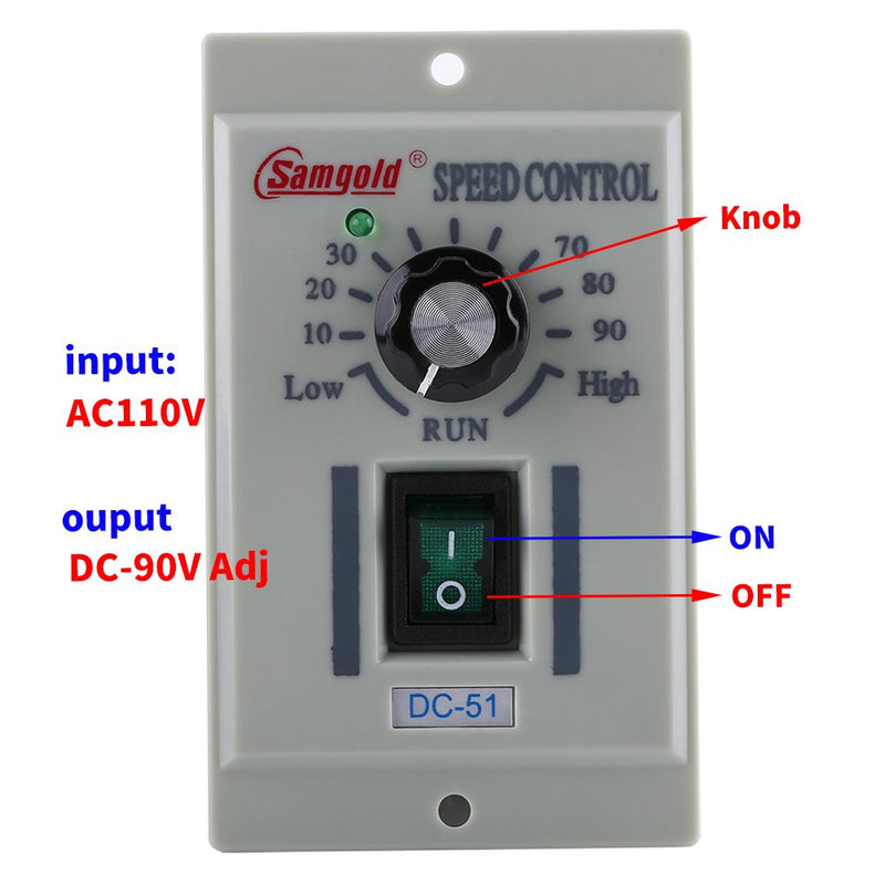 [Australia - AusPower] - AC Variable Speed Controller, Akozon AC 110V 400W Knob Motor Speed Controller DC 24V~90V Output Single Phase Asynchronous Motor Speed Controller 