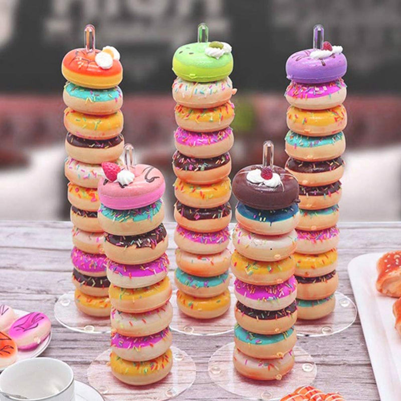 [Australia - AusPower] - 3Pcs Acrylic Donut Stands, Bagel Stand, Clear Dessert Cake Display, Doughnut Holder Tower for Wedding, Baby Shower, Birthday Parties, Sweet Tables (12 Inch, Round) 3pcs 