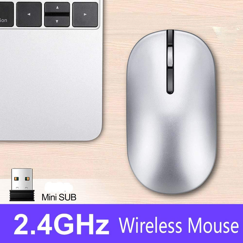 [Australia - AusPower] - Shenligod 2.4G Slim Wireless Mouse, Noiseless Mouse with USB Receiver Portable Mobile Optical Mice for Notebook, PC, Laptop, Computer 