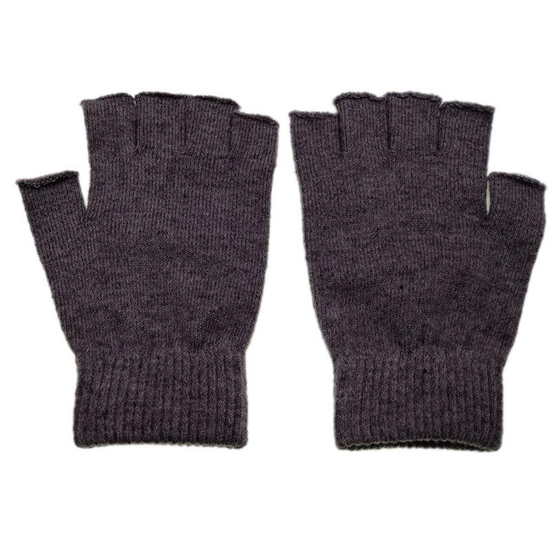 [Australia - AusPower] - NOVAWO Wool Blend Fingerless Gloves Warm Arm Warmers Unisex Typing Gloves Dark Gray 
