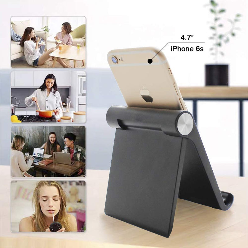 [Australia - AusPower] - Mayten Adjustable Cell Phone Stand Universal Foldable Mobile Phone Dock，Compatible for iPhone12 iPhone11 Pro Xs Max 8 7 6,Switch,iPad Mini,Samsung GalaxyS10,Google Nexus,Kindle-Black black 