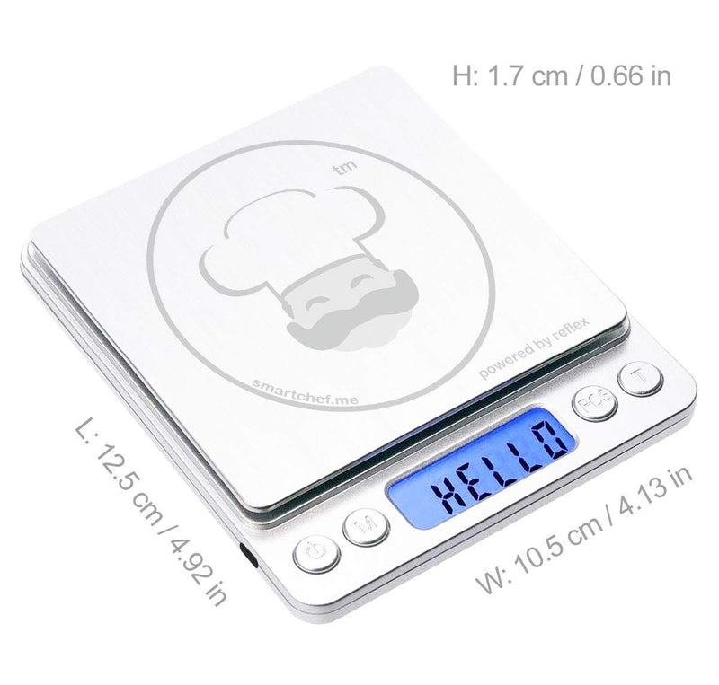 [Australia - AusPower] - Coin Counting, Pill Counting Tray, Parts Counting Scale, Yarn Scale, lab Scale, Value Calculation, reflex 500g / 0.01g, Free SmartCounter Smartlogs app, Wireless, USB Rechargeable 