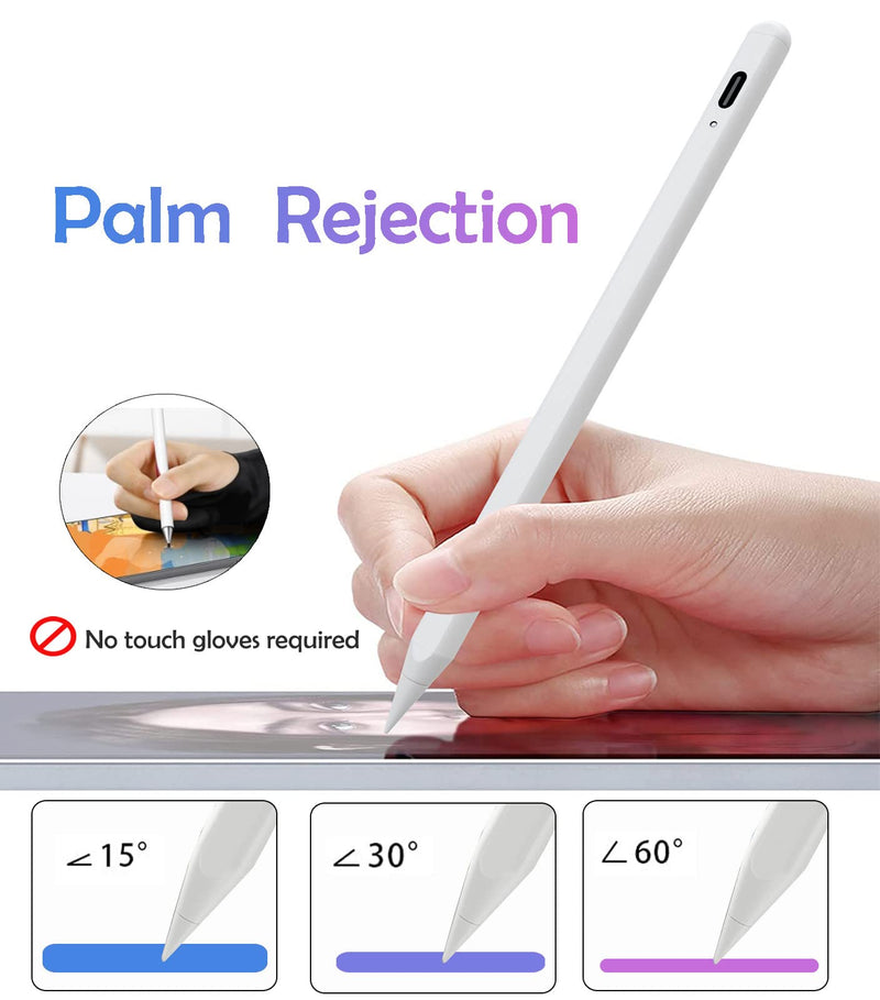 [Australia - AusPower] - Stylus Pen for iPad-iPad Pencil with Magnetic Adsorption,Palm Rejection,Tilt Function -for 2018 and Later Model, iPad Pro (11/12.9 Inch) ,iPad 6th/7th/8th,iPad Mini 5th/6th,iPad Air 3rd/4th Gen 