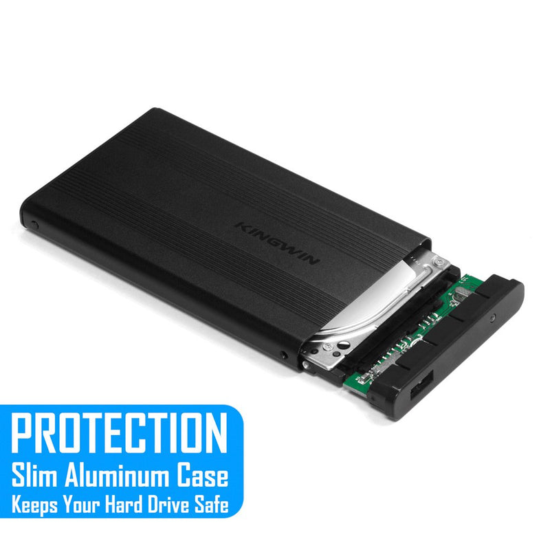 [Australia - AusPower] - Kingwin Rugged USB 3.0 to 2.5” External Hard Drive Enclosure for 7mm & 9.5mm 2.5 inch SATA SSD/HDD, UASP Support, 5Gbps Transfer Rate [Support SATA I/II/III] and [Optimized for SSD] KH-203U3-BKRG 
