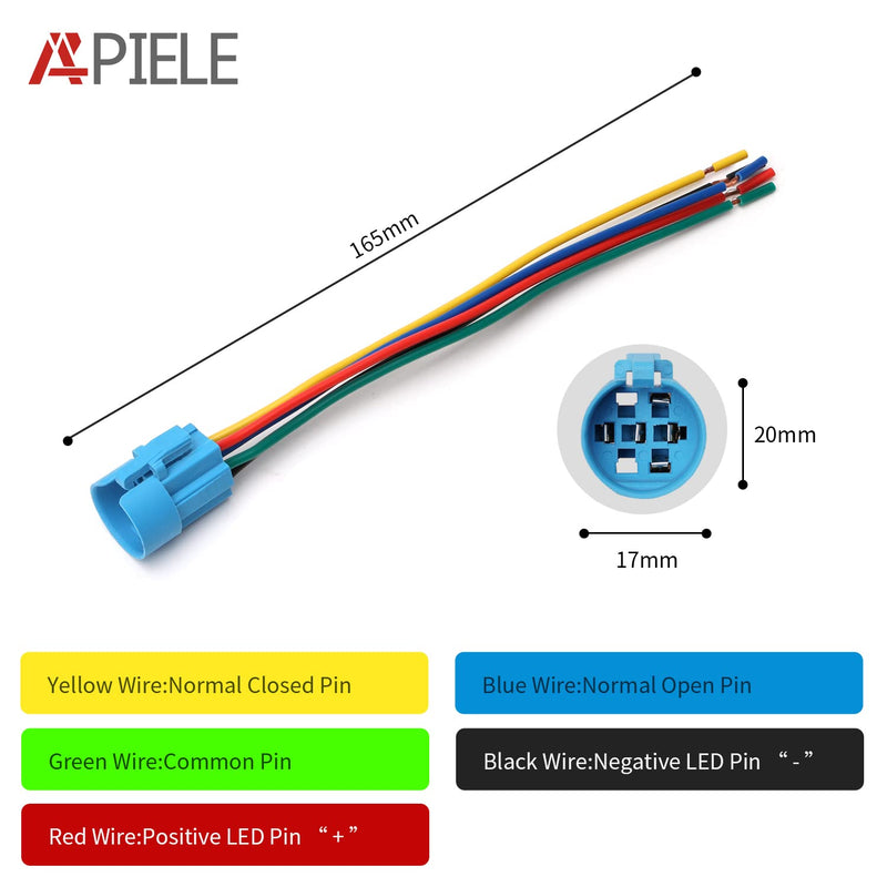 [Australia - AusPower] - APIELE 19mm 12V Momentary Speaker Horn Push Button Toggle Switch 3/4" Mounting Hole 1NO 1NC SPDT with Pre-Wiring Socket for Car Auto Motor (Blue) Blue/Silver Shell 