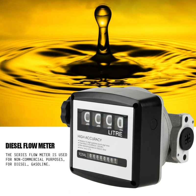 [Australia - AusPower] - Igital Diesel Flow Meter 1Inch Oil Flow Mechanical Meter Aluminum Flow Meter 4-Digital Batch Display Diesel Flow Meter Fuel Transfer Gallon Meter 
