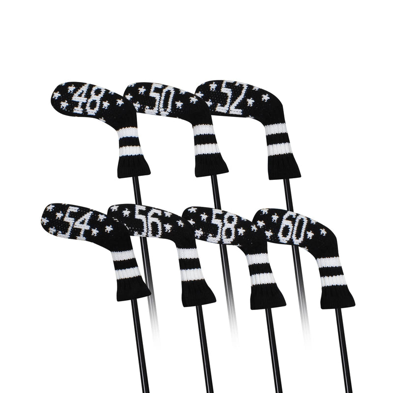 [Australia - AusPower] - Scott Edward Knitted Wedge Golf Iron Headcovers 7 PCS Club Protector 48,50,52,54,56,58,60 Degree 