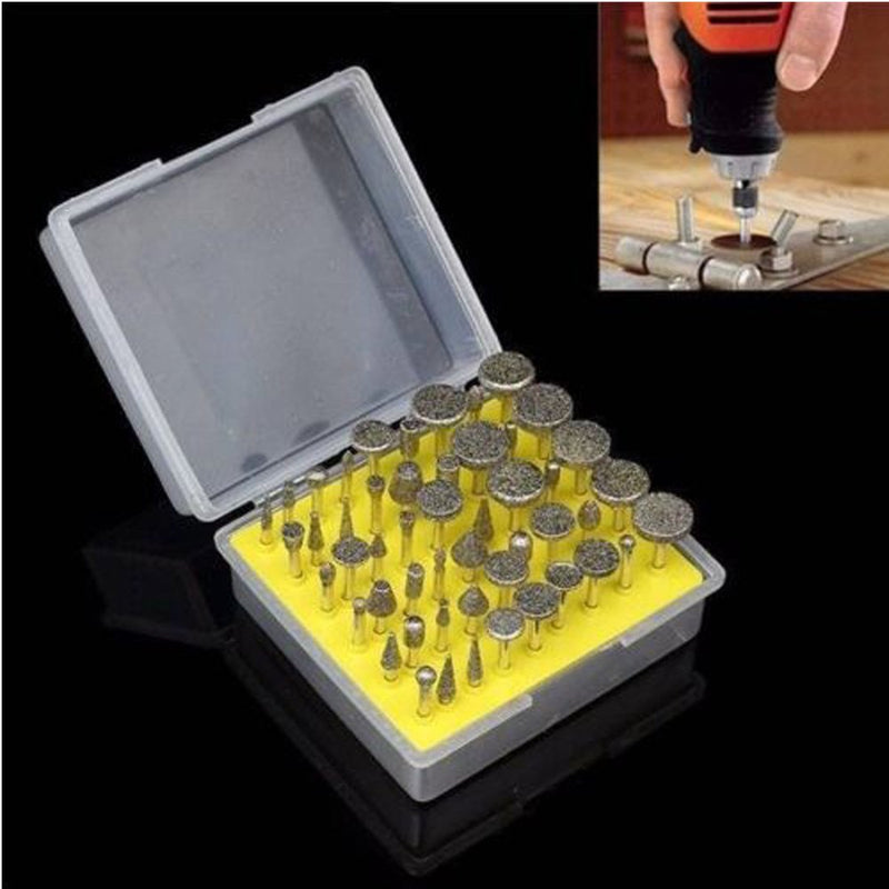 [Australia - AusPower] - YEEZUGO 50pcs Diamond Coated Grinding Head Grinding Burrs Set for Dremel Rotary Tool … 