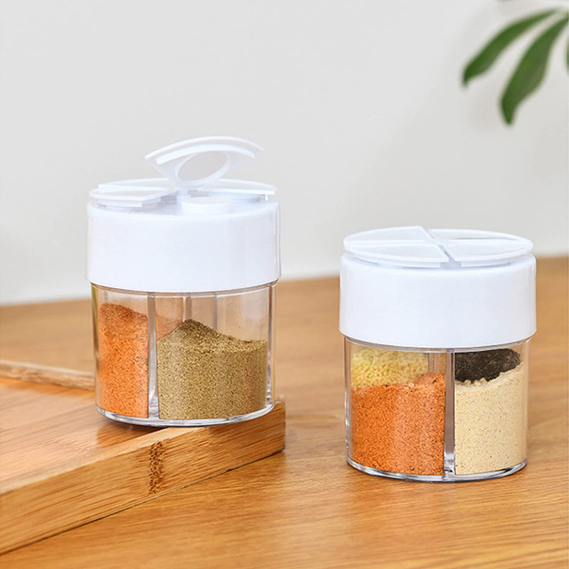 [Australia - AusPower] - 4-Cell Short Spice Shaker Jars Bottles, 5.41oz Cylindrical Empty Plastic Spice Containers- 4Pack 