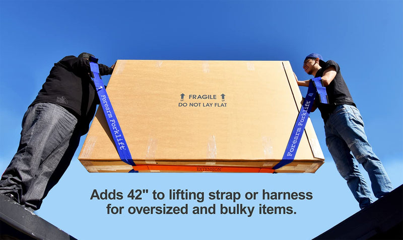 [Australia - AusPower] - Forearm Forklift 2-Person Lifting and Moving Straps; Lift and Carry Furniture, Appliances, Mattresses or Items up to 800 lbs Like a Pro, Includes Movers Rubber Band, Orange 