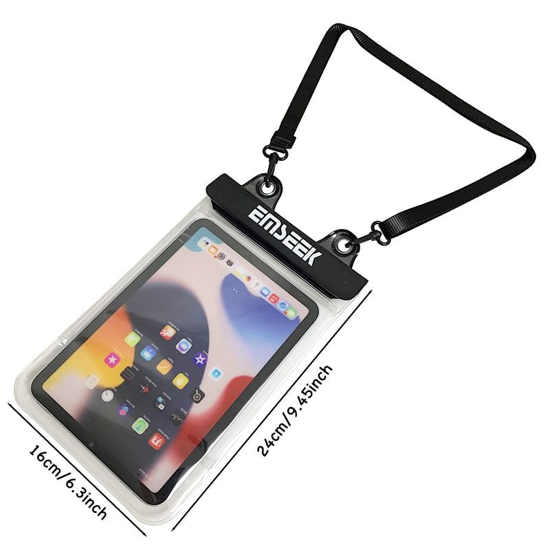[Australia - AusPower] - EMSEEK Waterproof Ebook Reader Cover Case Waterproof Tablet Bag Waterproof Holder Pouch for Kindle Paperwhite IPAD Mini Samsung Tab Google Nexus 7 Up to 8.3”(Black) 