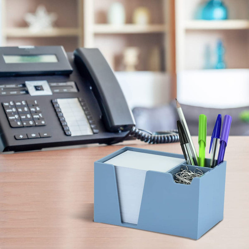 [Australia - AusPower] - Acrimet Desktop Organizer Pencil Paper Clip Caddy Holder (Plastic) (with Paper) (Solid Blue Color) 