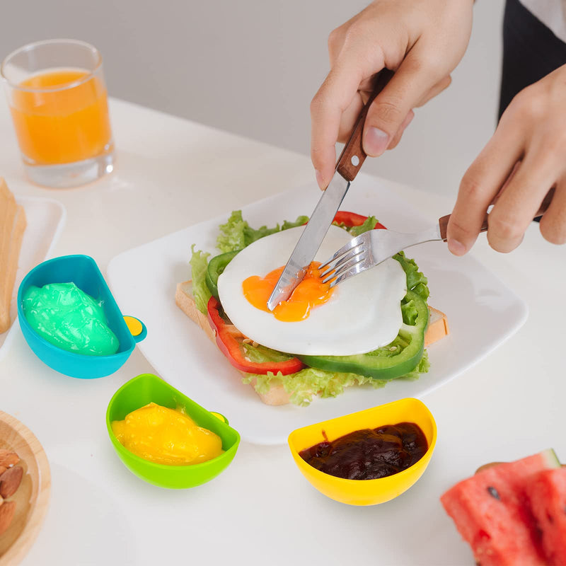 [Australia - AusPower] - Dip Clip for Bowls Plates 8PCS Plastic Dip Clip Bowl Plate Holder Chip and Dip Serving Set Sauce Holder for Spice Tomato Sauce Salt Veggie Vinegar Ketchup Chips (4 Colors) 8 