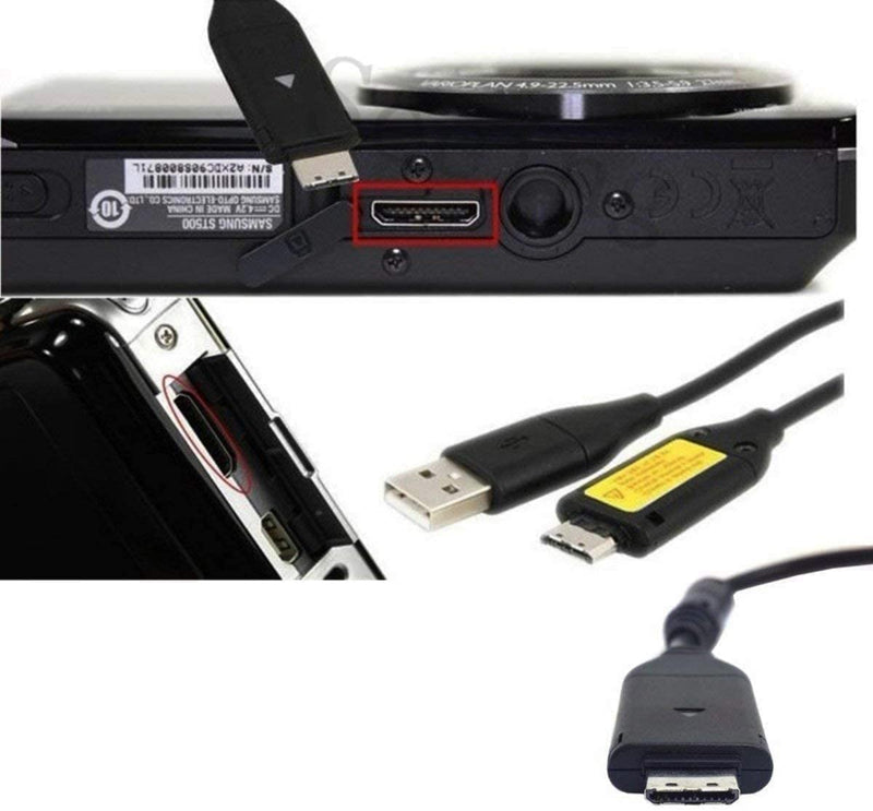 [Australia - AusPower] - USB Data Charger Cable Cord Compatible with Samsung Digital Camera EX,L,WB,S,SL,ST, PL,L200 ST600,ST61,ST65,ST6500,ST67,ST70,ST700, ST71, ST80, ST90, ST91, ST95, ST96,Replacement for SUC-3 SUC-5 SUC-7 