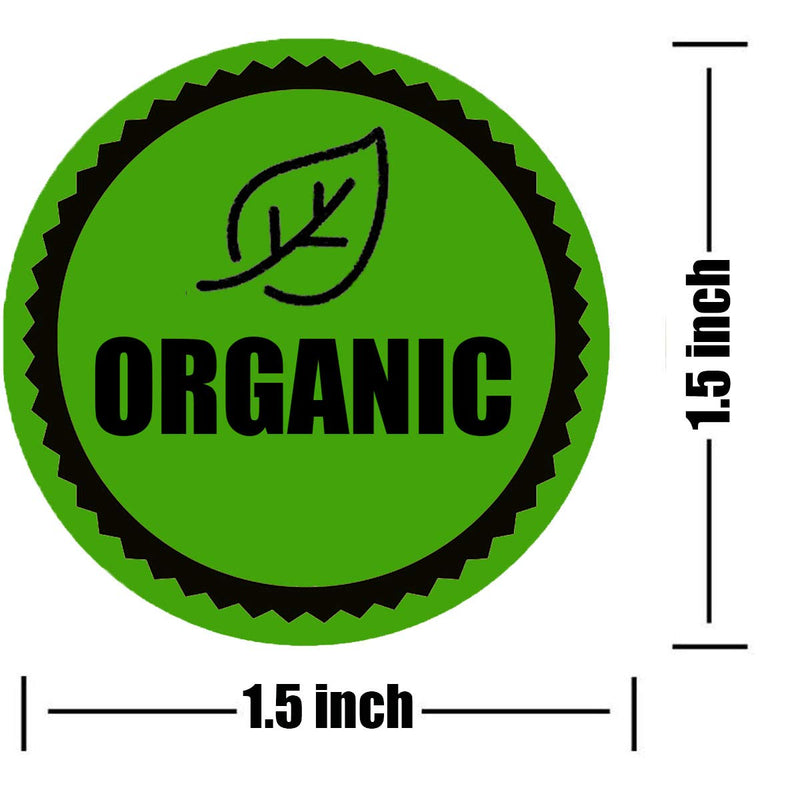 [Australia - AusPower] - Organic Stickers,1.5 Inch Organic Food Rotation Labels，Adhesive Round Circle Dots Organic Stickers 500 Labels Per Roll 