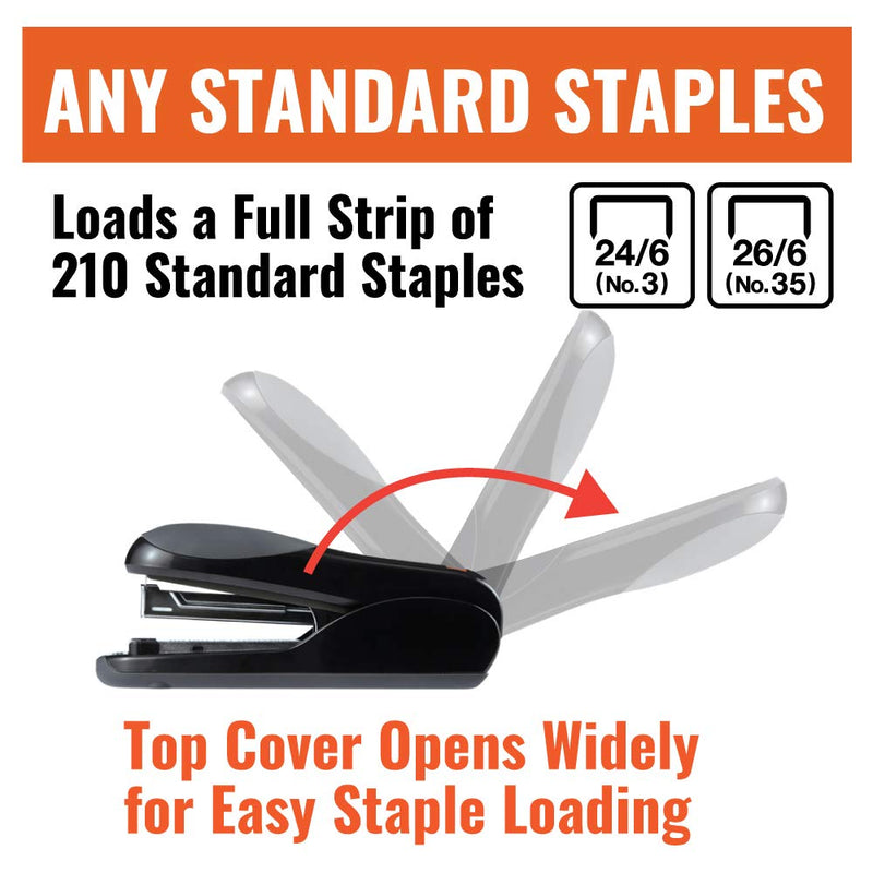 [Australia - AusPower] - Max Flat-Clinch Black Standard Stapler with 30 Sheet Capacity (HD-50DFBK) 