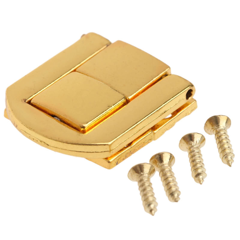 [Australia - AusPower] - dophee Toggle Catch Lock 0.98"x0.79" Gold Retro Style Iron Hasp Wood Chest Lock Latch Clasp with Screws for Jewellery Box Suitcase Chest Decoration (5-Pack) 5 Pieces 