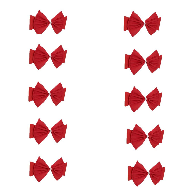 [Australia - AusPower] - Fvstar 10pcs Red Chair Bows Sashes Elastic Spandex Wedding Chair Bows Decorative Party Chair Sashes Elegant Chair Ribbons Tie Bands for Birthday Baby Shower Event Trade Show Decorations 