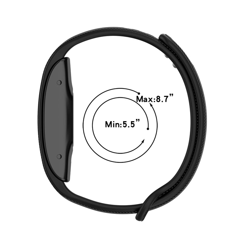 [Australia - AusPower] - Threeeggs Replacement Bands Compatible with Amazon Halo Smartwatch, Soft TPU Sport Strap Buckle + Notch Design Replacement Wristband Accessories ( Black, NOT for Halo View ) 